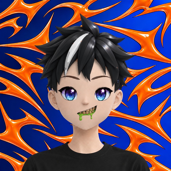 Finished piece with hair